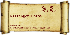 Wilfinger Rafael névjegykártya